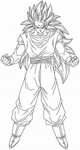 Goku Ssj3 Vegeta Lineart Saiyan Ssj Trunks Gohan Dbz Dibujar Lapiz Schizzo sketch template