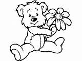 Teddy Bear Coloring Pages Printable Flower Holding Colouring Bears Kids Color Cute Sheets Technosamrat Techn Preschool Print Big Book sketch template