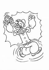 Popeye Coloring Pages Spinach Cartoon Eating Sailor Man Getdrawings Hellokids Print Color Comments sketch template
