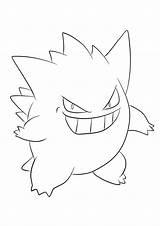 Pokemon Gengar Coloring Pages Ghost Type Generation Kids Original Poison sketch template