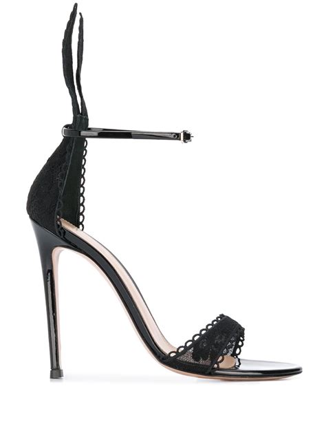 Gianvito Rossi Natalia Lace Embellished Sandals Farfetch