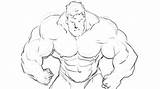 Bodybuilder Body Builder Drawing Muscle Draw Manga Pencil Style Coloring Getdrawings Part sketch template