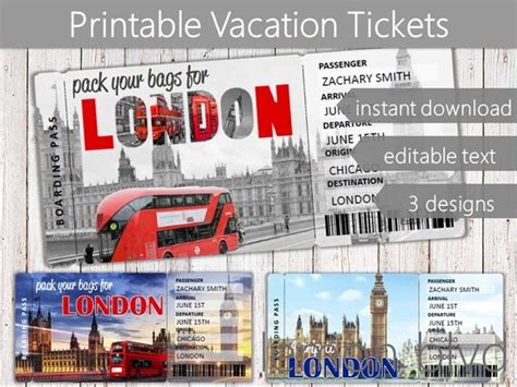 surprise london trip ticket vacation  instant