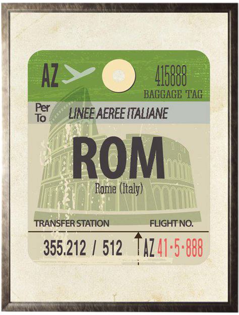 rome travel ticket  pewter shadowbox travel  rome travel shadow box