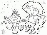 Dora Coloring Boots Pages Library Clip Explorer sketch template