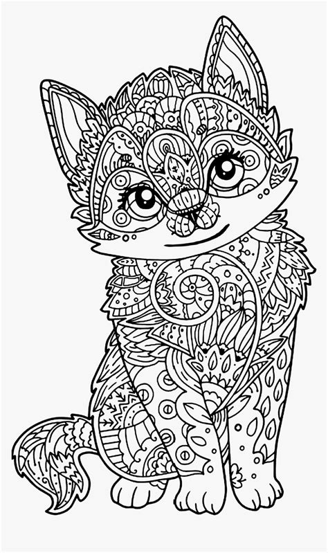 mandala cat coloring pages hd png  transparent png image