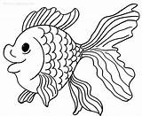Goldfish Coloring Pages Fish Print Drawing Bowl Template Printable Cool2bkids Kids Getdrawings sketch template