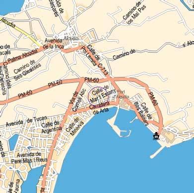 map  puerto de alcudia map holiday destinations mallorca