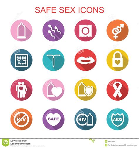 safe sex long shadow icons stock vector image 49110962