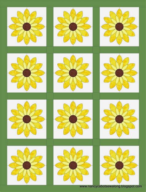 moore  nancy sunflower quilt block