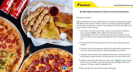 dominos launches  personal pizza promo  poking fun  scoots erroneous emails