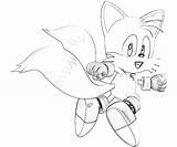 Sonic Prower Clipart Coloringhome Tail sketch template
