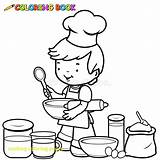Coloring Cooking Pages Boy Para Colorear Cook Kitchen Printable Utensils Book Carpintero Herramientas Con Color Google Outline Buscar Preparing Getcolorings sketch template