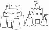 Sand Castle Coloring Simple Easy Pages Kids sketch template