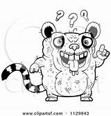 Confused Ugly Outlined Lemur Clipart Cartoon Thoman Cory Coloring Vector Illustration Royalty Blond Shrugging Marks Question Boy Under sketch template