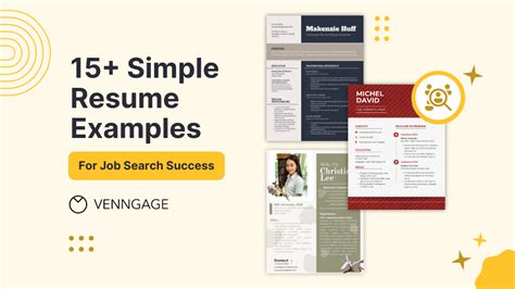 simple resume examples  job search success venngage