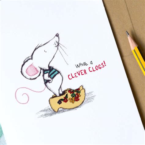 clever clogs congratulations card   personalised  rosie radish