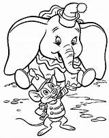 Dumbo Coloring Disney Pages Timothy Kids sketch template