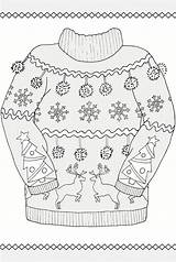 Coloring Pages Sweater Ugly Christmas Colouring Template Sheet Sweaters Dover Adult Book Holiday Sheets Publications Color Printable Paper Haven Creative sketch template