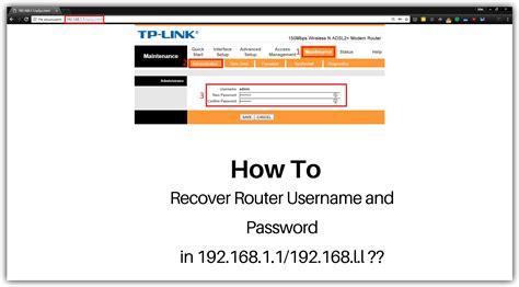 how to recover router username and password in 192 168 1 1 192 168 l l