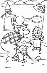 Coloring Pages Berenstain Bears Golf Putt Kids Color Mini Miniature Papa Playing Bear Sheets Colouring Brother Sister Sheet Printable Activity sketch template