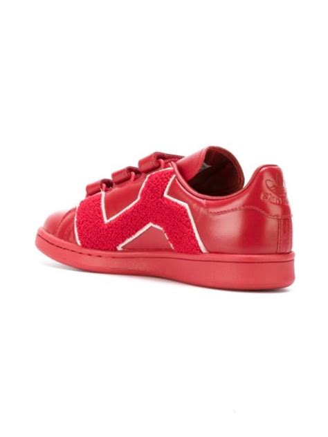 raf simons contrast panel sneakers  red modesens