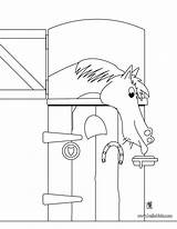 Stable Horse Coloring Drawing Pages Christmas Color Print Online Animal sketch template