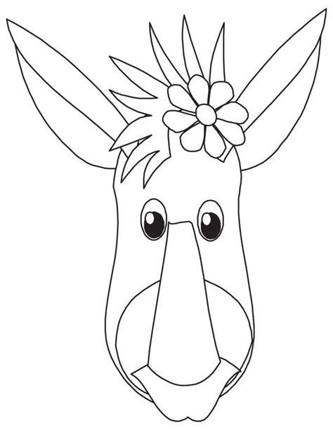 donkey head coloring page coloring pages