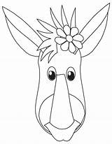 Donkey Coloring Face Pages Models Printable Reindeer Getdrawings Getcolorings sketch template