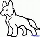 German Shepherd Draw Dog Coloring Easy Drawing Drawings Kids Pages Husky Step Cartoon Puppy Simple Pencil Print Colouring Colour Animals sketch template