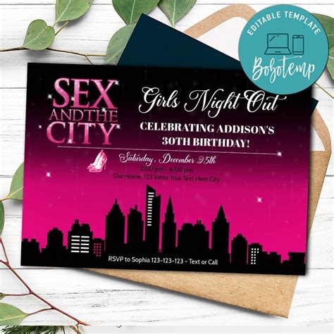Sex And The City Birthday Invitation Template For Girl