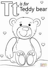 Letter Coloring Teddy Bear Pages Printable Preschool Worksheets Color Alphabet Kindergarten Colouring Sheets Supercoloring Book Davemelillo Lion Letters Drawing Puzzle sketch template