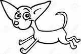 Chihuahua Cartoon Coloring Dog Pages Running Stock Animals Illustration Vector Funny sketch template