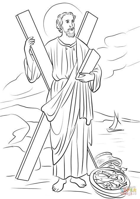 saint andrew coloring page  printable coloring pages