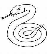 Snake Coloring Pages Printable Serpent Coloriage Snakes Animals Cobra Dessiner Simple Drawings Drawing Print Line Realistic Animal Color Mamba Un sketch template