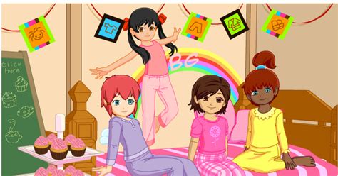 sleepover party dress  games   games  girls