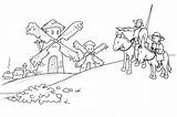 Quijote Sancho Mancha Molinos Molino Panza Abril Cervantes Educ Burro Mandalas Picasa Childrencoloring Manchas sketch template