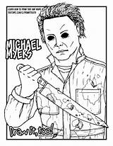 Myers Coloring Michael Jason Pages Halloween Voorhees Drawing Mask Printable Draw Color Scary Book Adult Too Drawings Kids Vorhees Getdrawings sketch template