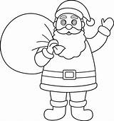 Santa Claus Coloring Drawing Christmas Pages Clipart Printable Outline Line Sketch Clip Template Colouring Face Drawings Pencil Cliparts Santaclaus Easy sketch template