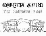 Railroad Coloring Transcontinental Spike Golden Template Pages sketch template