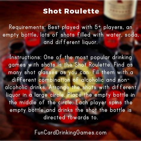drinking games  cards fun drinking games shot roulette empty