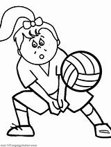Coloring Pages Exercise Volleyball Kids Play Color sketch template