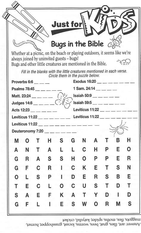 bible word search printable pages sunday school kids sunday