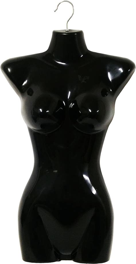 Black Female Plastic Mannequin Torso Form With Metal