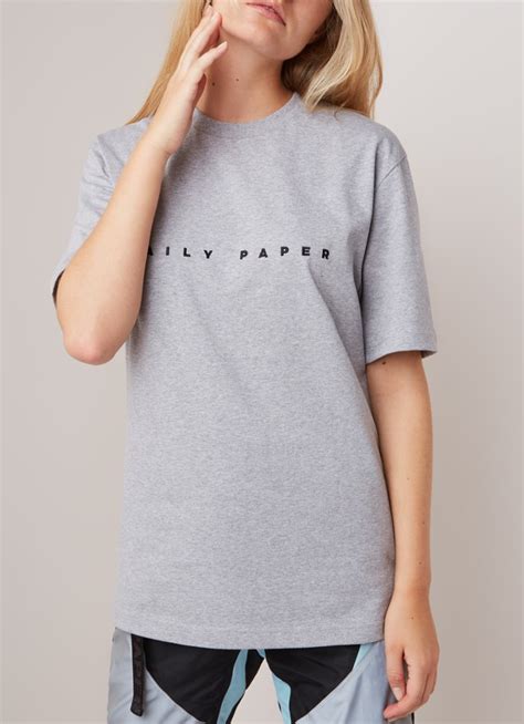 daily paper alias oversized  shirt met logoborduring grijs de bijenkorf