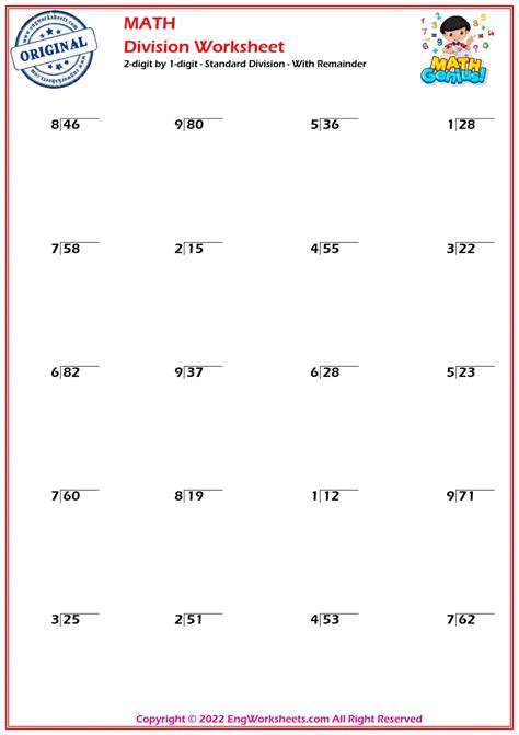 digits   digits division worksheets  exercise engworksheets