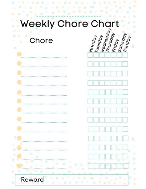 printable kids weekly chore chart printable chore chart chore