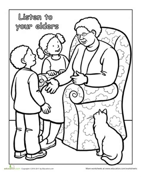 printable coloring pages kid  elderly learning