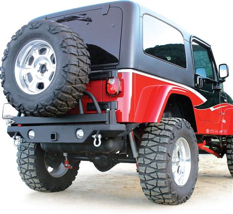 rampage products rear recovery bumper  tire swing    jeep wrangler yj tj unlimited
