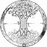 Baum Lebens Mandala sketch template